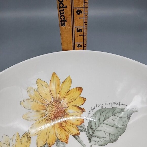 Lenox Artist Sketchbook Sunflower Helianthus Round Serving Bowl 10" Laurie Le - Picture 8 of 8